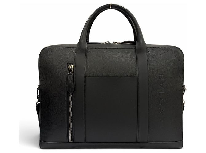 Bulgari Borsa business 2-Way in pelle Bvlgari Man Nero - vista 4