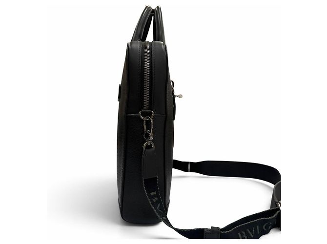 Bulgari Borsa business 2-Way in pelle Bvlgari Man Nero - vista 5