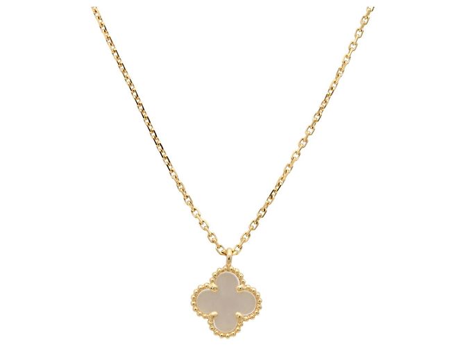 Collana Pendente Sweet Alhambra Van Cleef & Arpels Bianco D'oro - vista 2