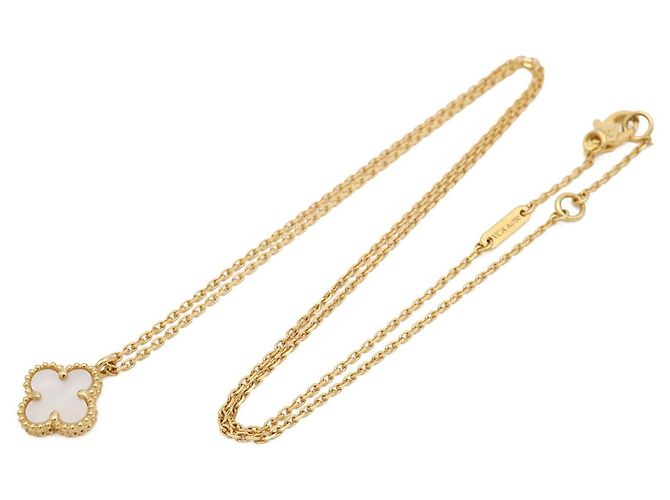 Collana Pendente Sweet Alhambra Van Cleef & Arpels Bianco D'oro - vista 3