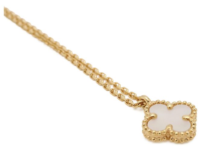 Collana Pendente Sweet Alhambra Van Cleef & Arpels Bianco D'oro - vista 4