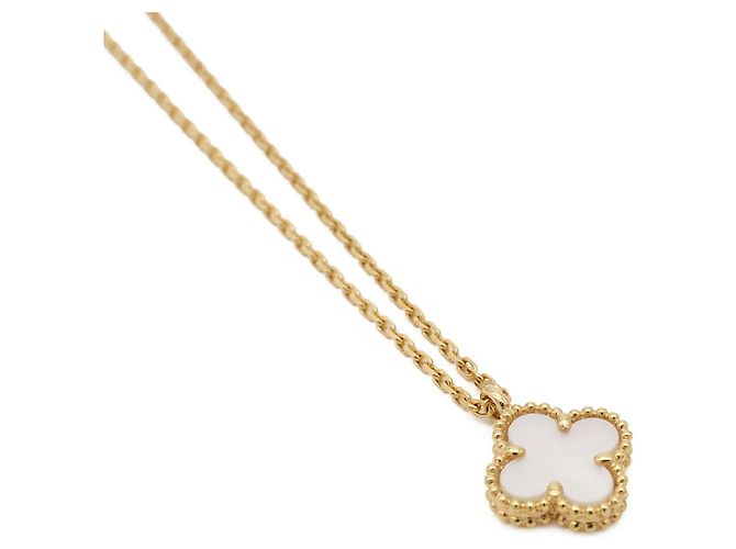 Collana Pendente Sweet Alhambra Van Cleef & Arpels Bianco D'oro - vista 5