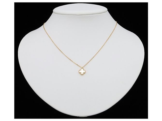 Collana Pendente Sweet Alhambra Van Cleef & Arpels Bianco D'oro - vista 7