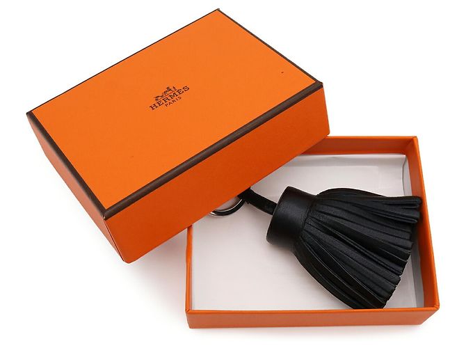 Hermès Portachiavi Hermes Carmen in pelle Agneau Milo nera Nero - vista 7