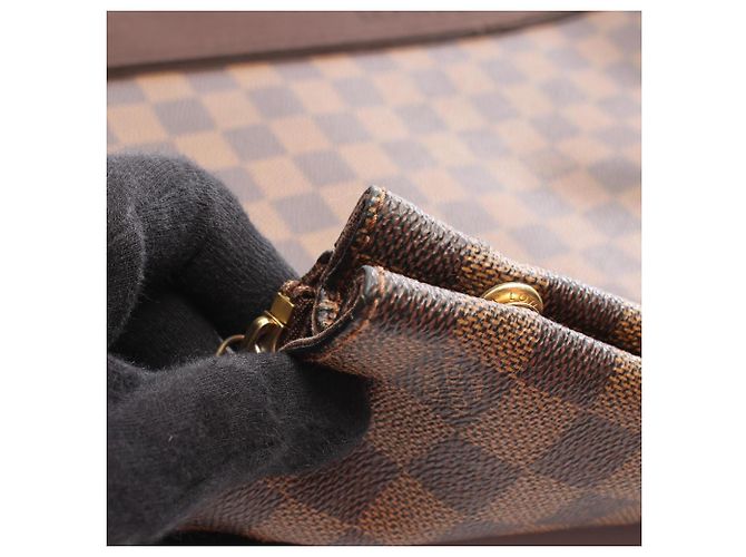 Bolso Louis Vuitton Cabas Bobour Castaño Damier ebene - vista 14