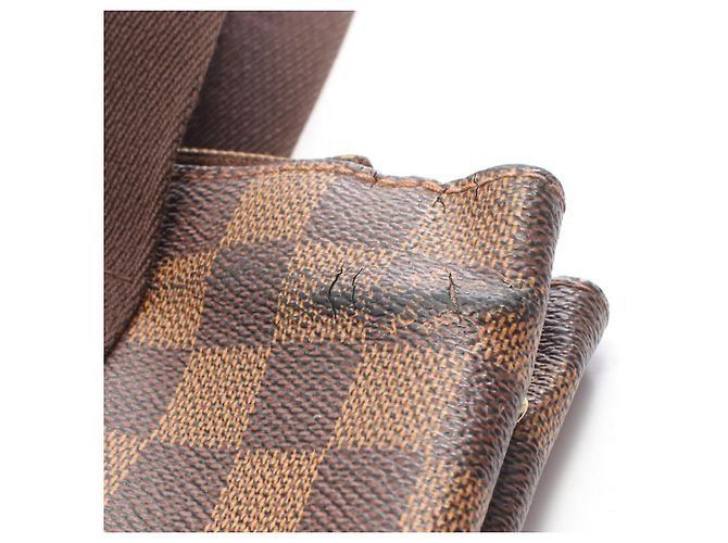 Bolso Louis Vuitton Cabas Bobour Castaño Damier ebene - vista 7