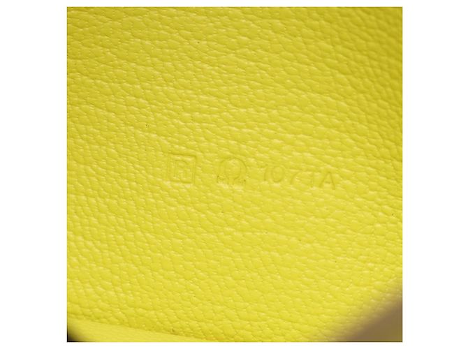 Hermès Hermes Bearn Soufflé Lime Bi-fold lange Geldbörse Gelb - Ansicht 6