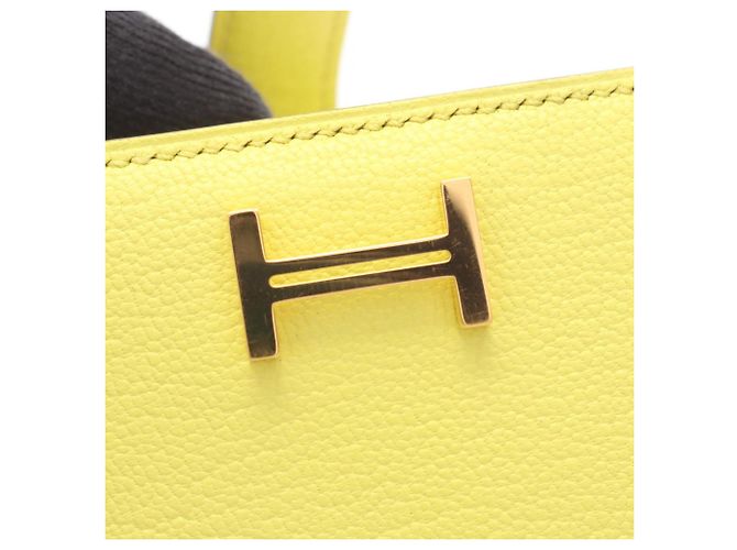 Hermès Hermes Bearn Soufflé Lime Bi-fold lange Geldbörse Gelb - Ansicht 7