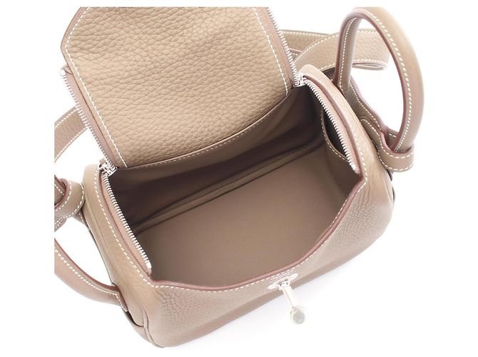 Hermès Hermes Lindy Mini Etoupe Schultertasche Braun - Ansicht 3