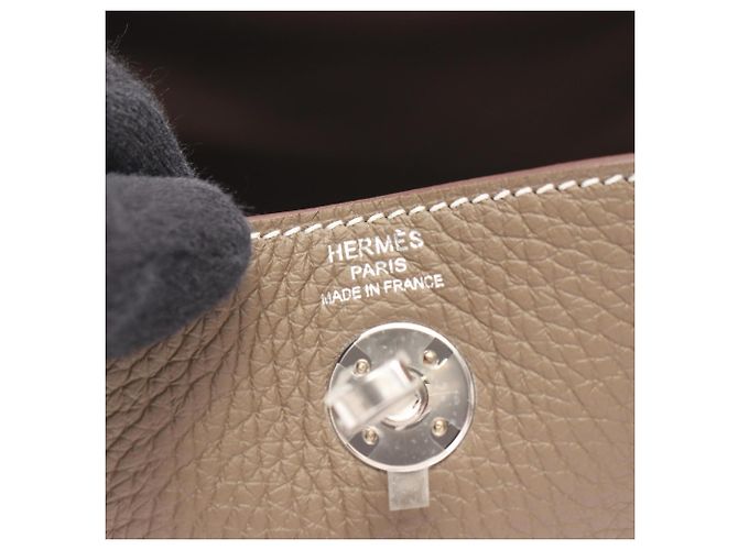Hermès Hermes Lindy Mini Etoupe Schultertasche Braun - Ansicht 4