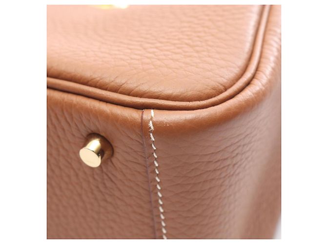 Hermès Bolsa de Ombro Hermes Lindy Mini Gold Marrom - vista 7
