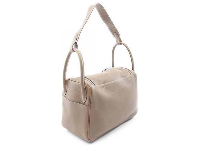 Hermès Borsa a tracolla Hermes Lindy 30 Etoupe Marrone - vista 2