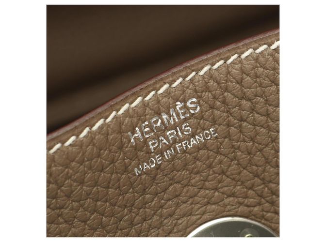Hermès Borsa a tracolla Hermes Lindy 30 Etoupe Marrone - vista 4