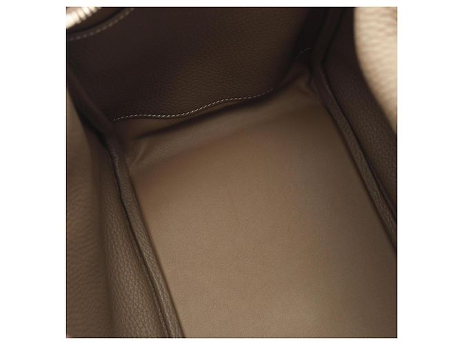 Hermès Borsa a tracolla Hermes Lindy 30 Etoupe Marrone - vista 7