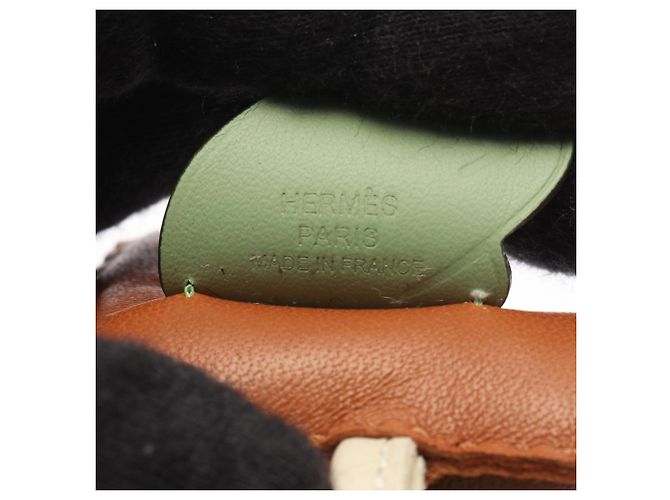 Hermès Hermes Rodeo Pegasus PM Handbag Charm Marrone D'oro Verde Crudo - vista 3