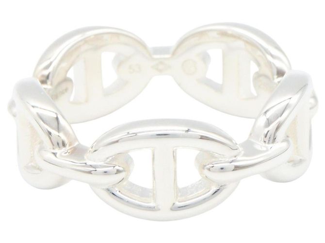Ring Hermès Anello a fascia Hermes Enchainée PM Argento - vista 2