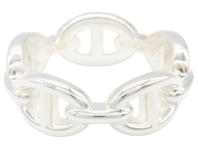 Ring Hermès Anello a fascia Hermes Enchainée PM Argento - vista 3