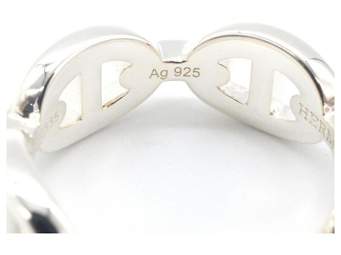 Ring Hermès Anello a fascia Hermes Enchainée PM Argento - vista 5