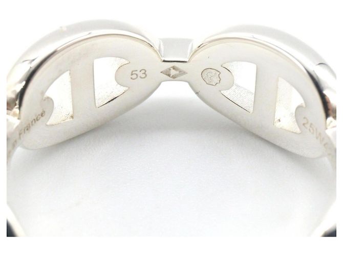 Ring Hermès Anello a fascia Hermes Enchainée PM Argento - vista 6