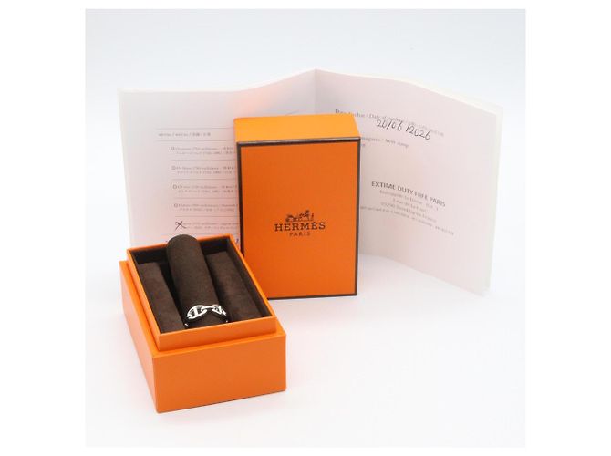 Ring Hermès Anel banda Hermes Enchainée PM Prata - vista 9