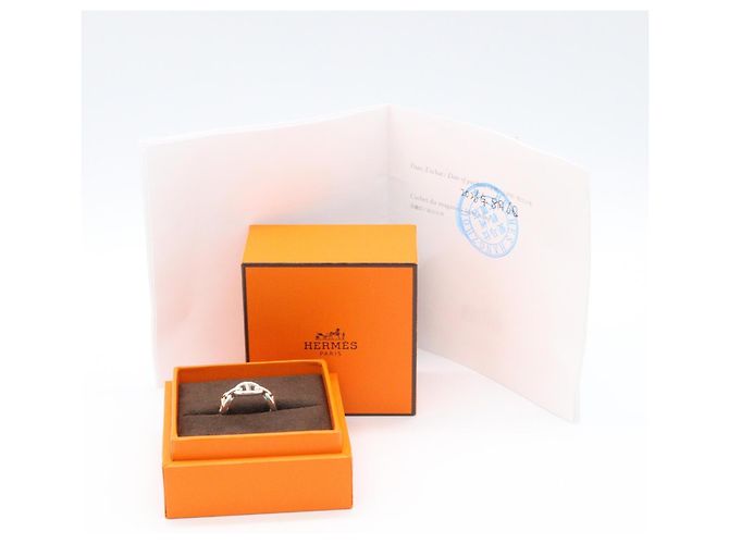 Ring Hermès Anel de faixa Hermes Enchainée PM Prata - vista 9