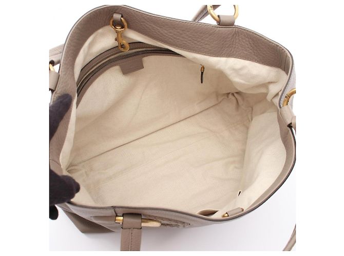 Saco Tote Gucci Interlocking G - Couro Bege - vista 3