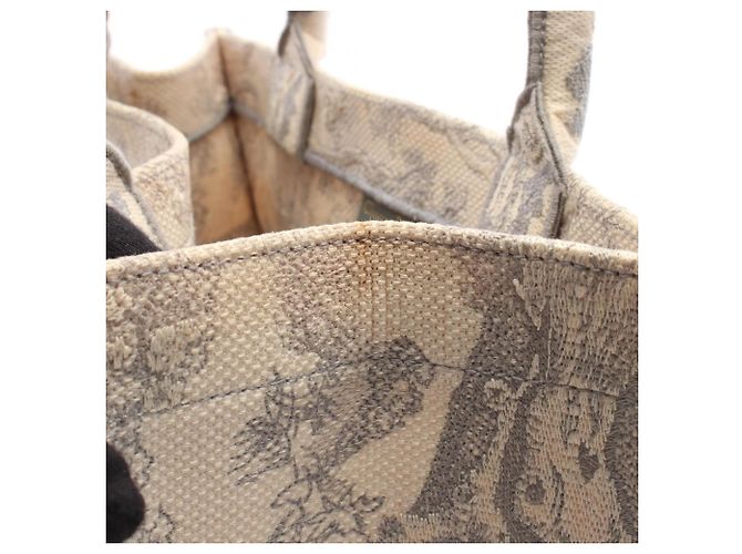 Christian Dior Medium Toile de Jouy Canvas Tote Bag Braun Roh - Ansicht 5