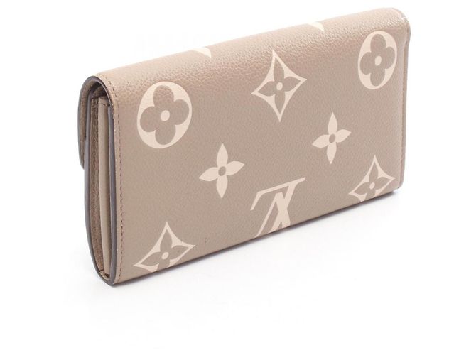 Louis Vuitton Portefeuille Sarah Tourterelle Crème Bi-fold Long Wallet Beige Crudo Monogramma - vista 2