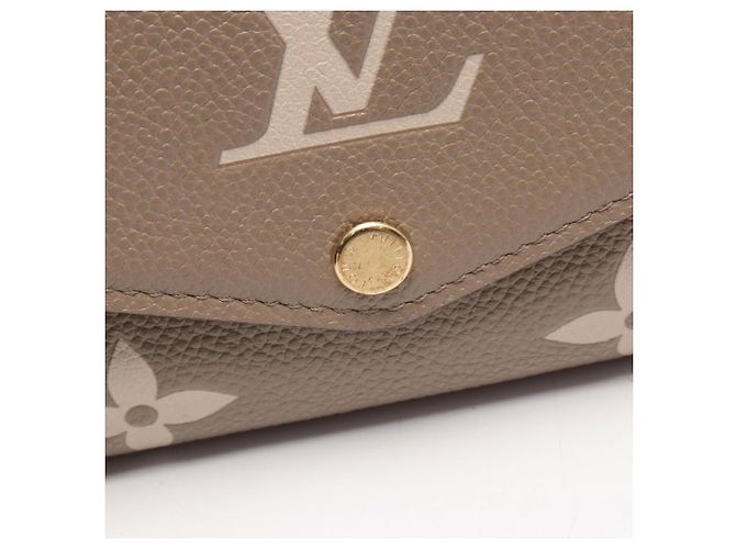 Louis Vuitton Portefeuille Sarah Tourterelle Crème Bi-fold Long Wallet Beige Crudo Monogramma - vista 7