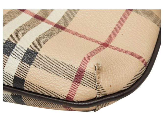 Borsa a Pouch Burberry Nova Check Shadow Horse Chain Marrone Beige - vista 4