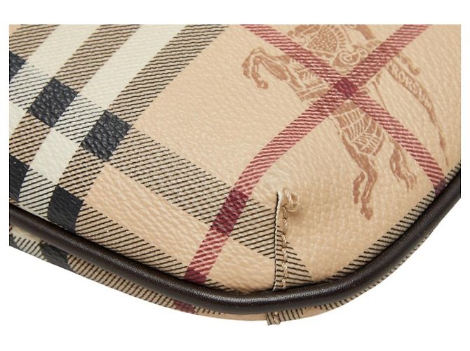 Borsa a Pouch Burberry Nova Check Shadow Horse Chain Marrone Beige - vista 6