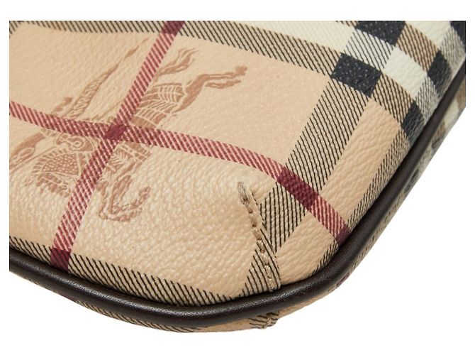 Borsa a Pouch Burberry Nova Check Shadow Horse Chain Marrone Beige - vista 7