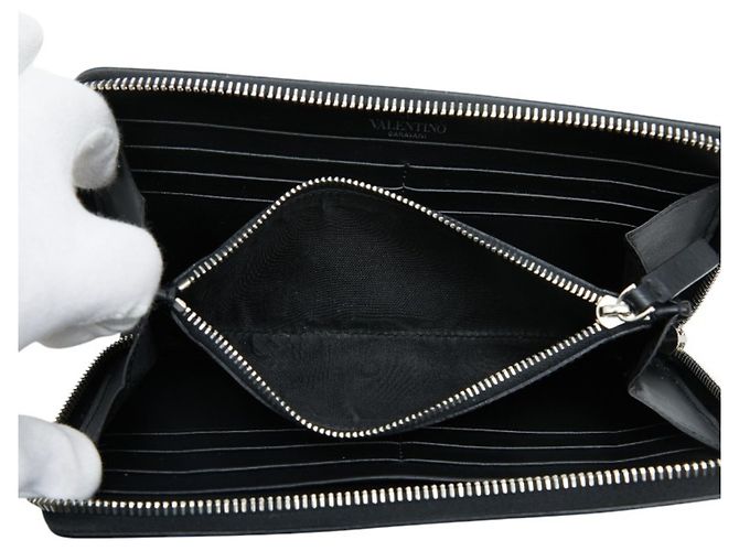 Cartera larga Valentino de piel negra Negro - vista 6
