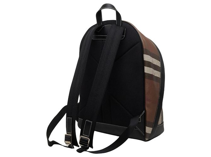 Zaino Burberry Nova Check in pelle marrone - vista 2