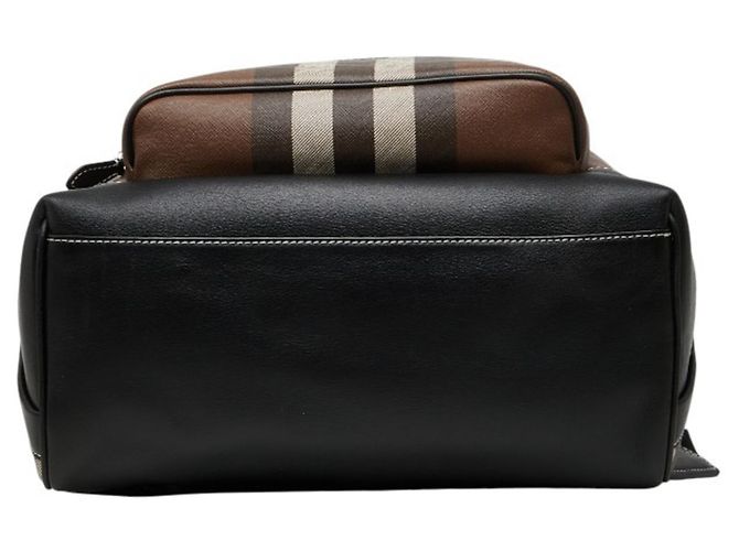 Zaino Burberry Nova Check in pelle marrone - vista 3