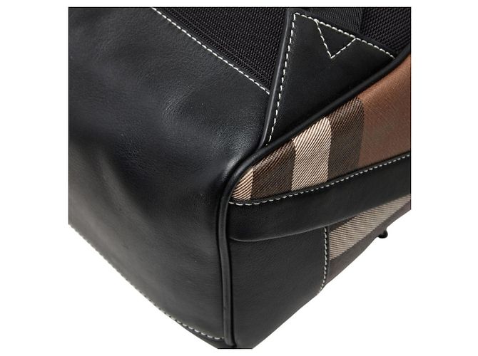 Zaino Burberry Nova Check in pelle marrone - vista 6
