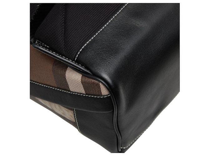 Zaino Burberry Nova Check in pelle marrone - vista 7