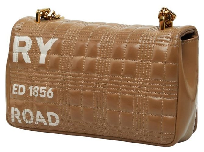 Borsa a tracolla matelassé con catena Burberry TB Small Laura Beige - vista 2