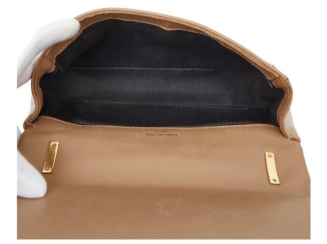 Borsa a tracolla matelassé con catena Burberry TB Small Laura Beige - vista 9