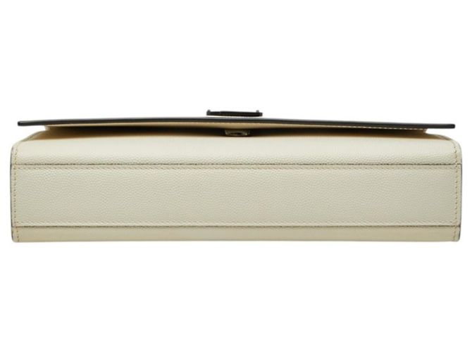 Autre Marque Borsa a tracolla Saint Laurent Cassandra Kate con logo YSL e catena Nero Bianco - vista 3