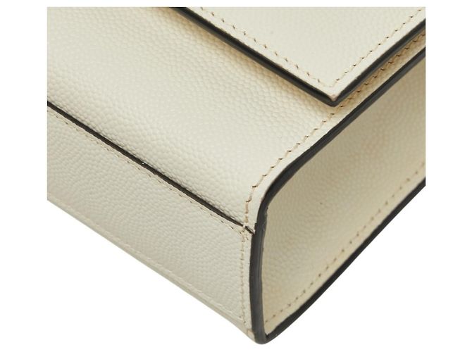 Autre Marque Borsa a tracolla Saint Laurent Cassandra Kate con logo YSL e catena Nero Bianco - vista 4