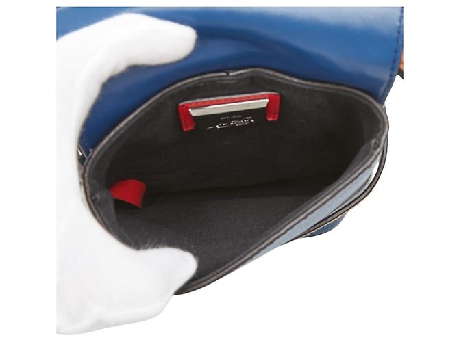 Borsa a tracolla Christian Louboutin Bench Reporter Marrone Blu - vista 11