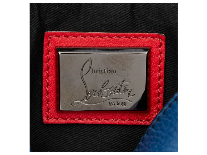 Borsa a tracolla Christian Louboutin Bench Reporter Marrone Blu - vista 13