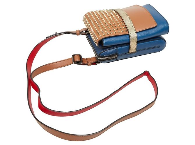 Borsa a tracolla Christian Louboutin Bench Reporter Marrone Blu - vista 4