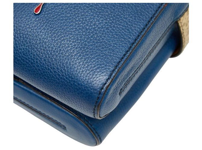 Borsa a tracolla Christian Louboutin Bench Reporter Marrone Blu - vista 7