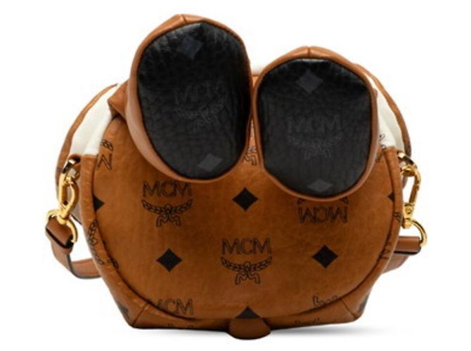 MCM Visetos Logogram Rabbit Doll Rucksack Braun Weiß - Ansicht 3