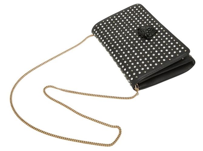 Borsa a tracolla con catena Versace Medusa Crystal Palazzo Evening Nero - vista 7