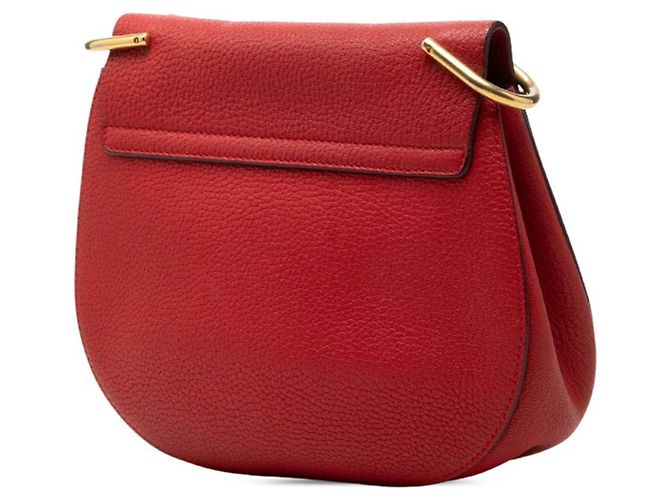 Bolsa de Ombro com Corrente Chloé Drew Vermelho Dourado - vista 2