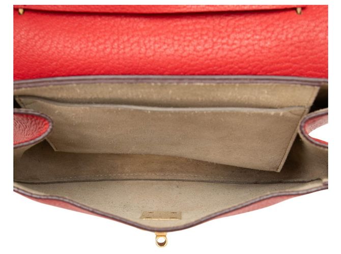 Bolsa de Ombro com Corrente Chloé Drew Vermelho Dourado - vista 4