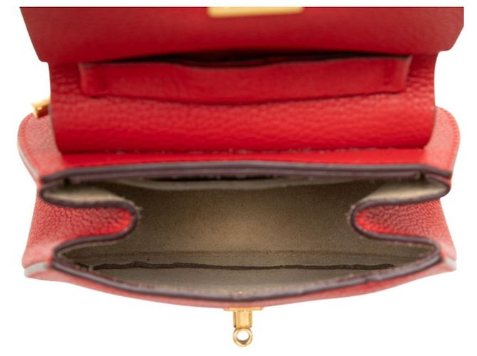 Bolsa de Ombro com Corrente Chloé Drew Mini Vermelho Dourado - vista 4